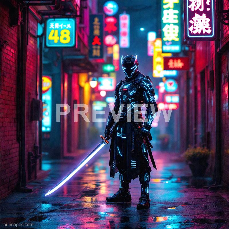 15070 - 6-cybernetic-samurai-under-neon-rain-a-futuristic-sam_250706001733_00001